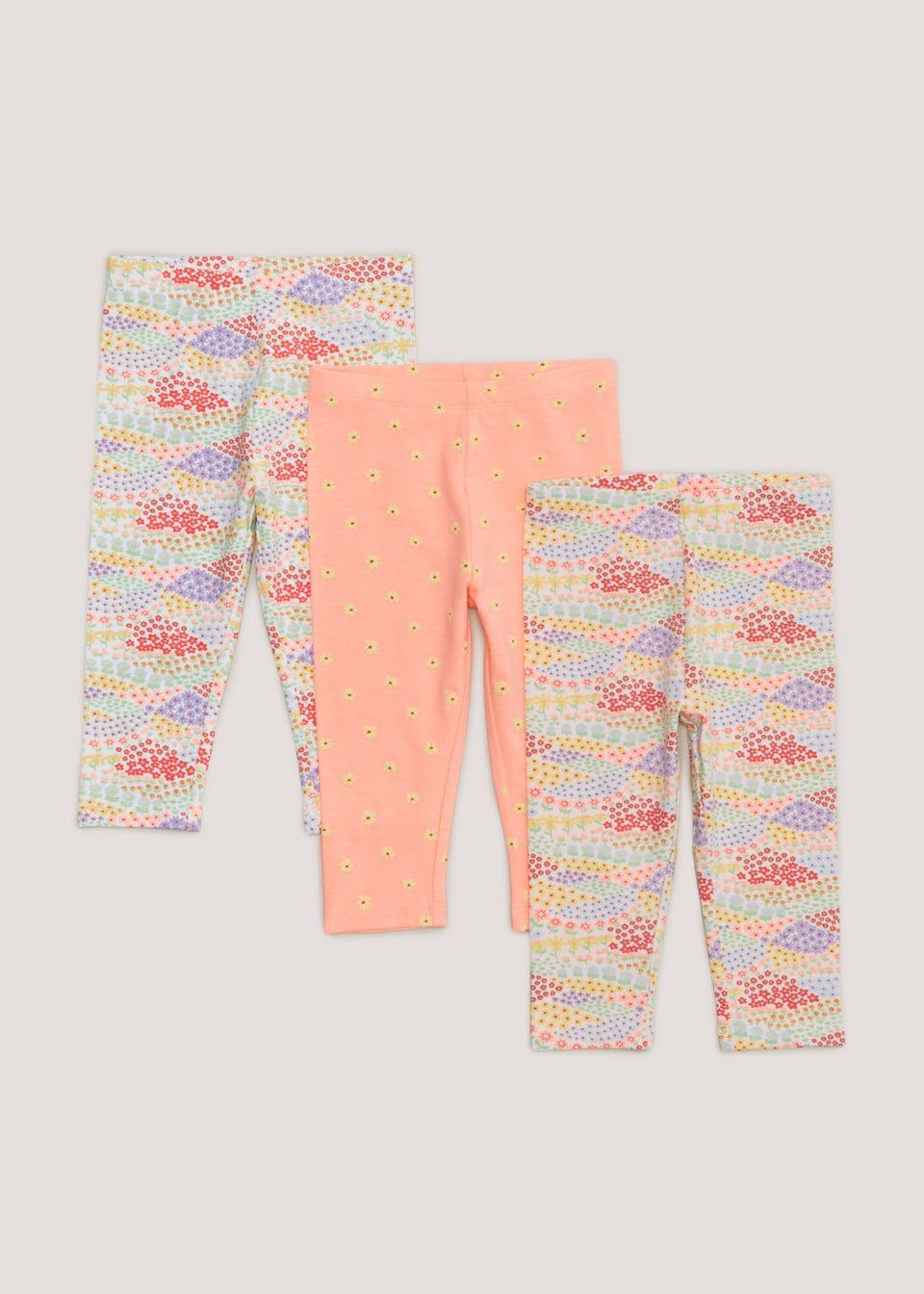 Girls 3 Pack Multicoloured Leggings 9mths 6yrs