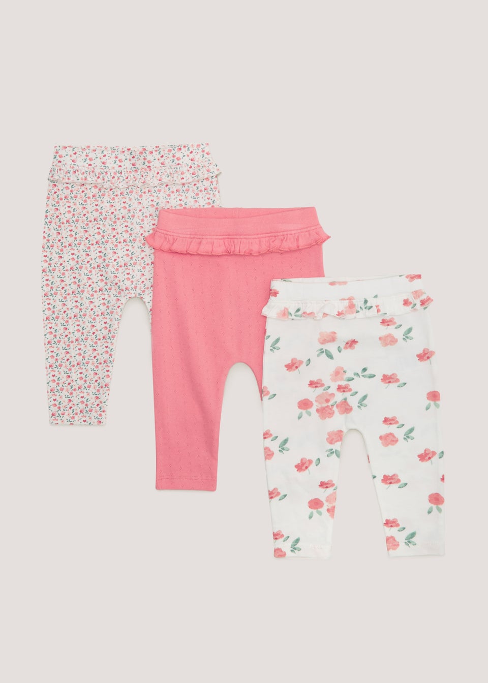 Baby 3 Pack Floral Leggings Newborn 23mths