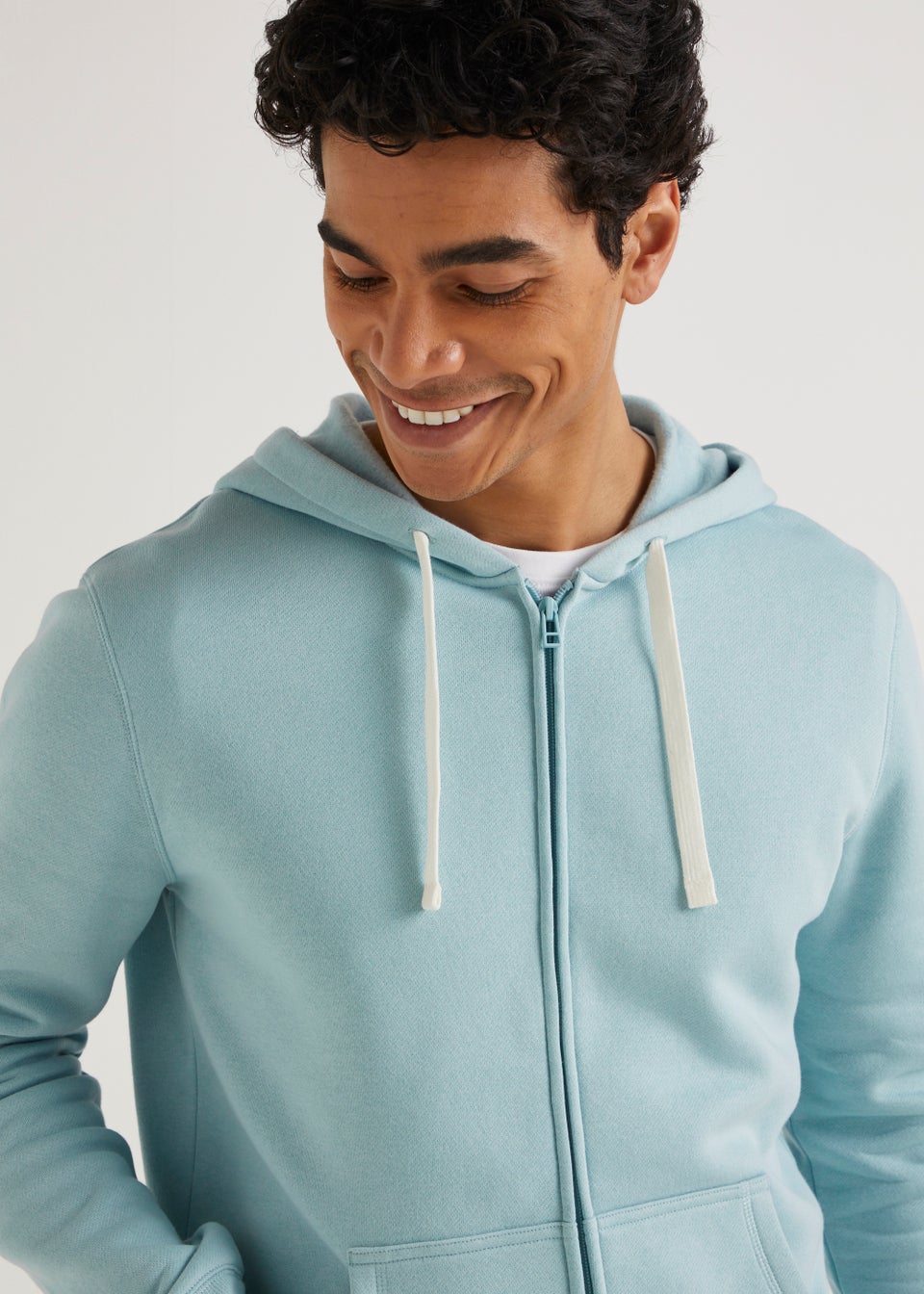 Blue Essential Zip Up Hoodie - Matalan