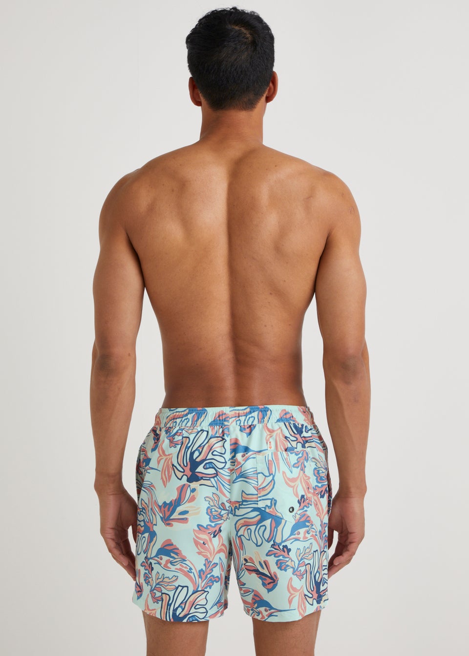 Blue Marine Print Swim Shorts