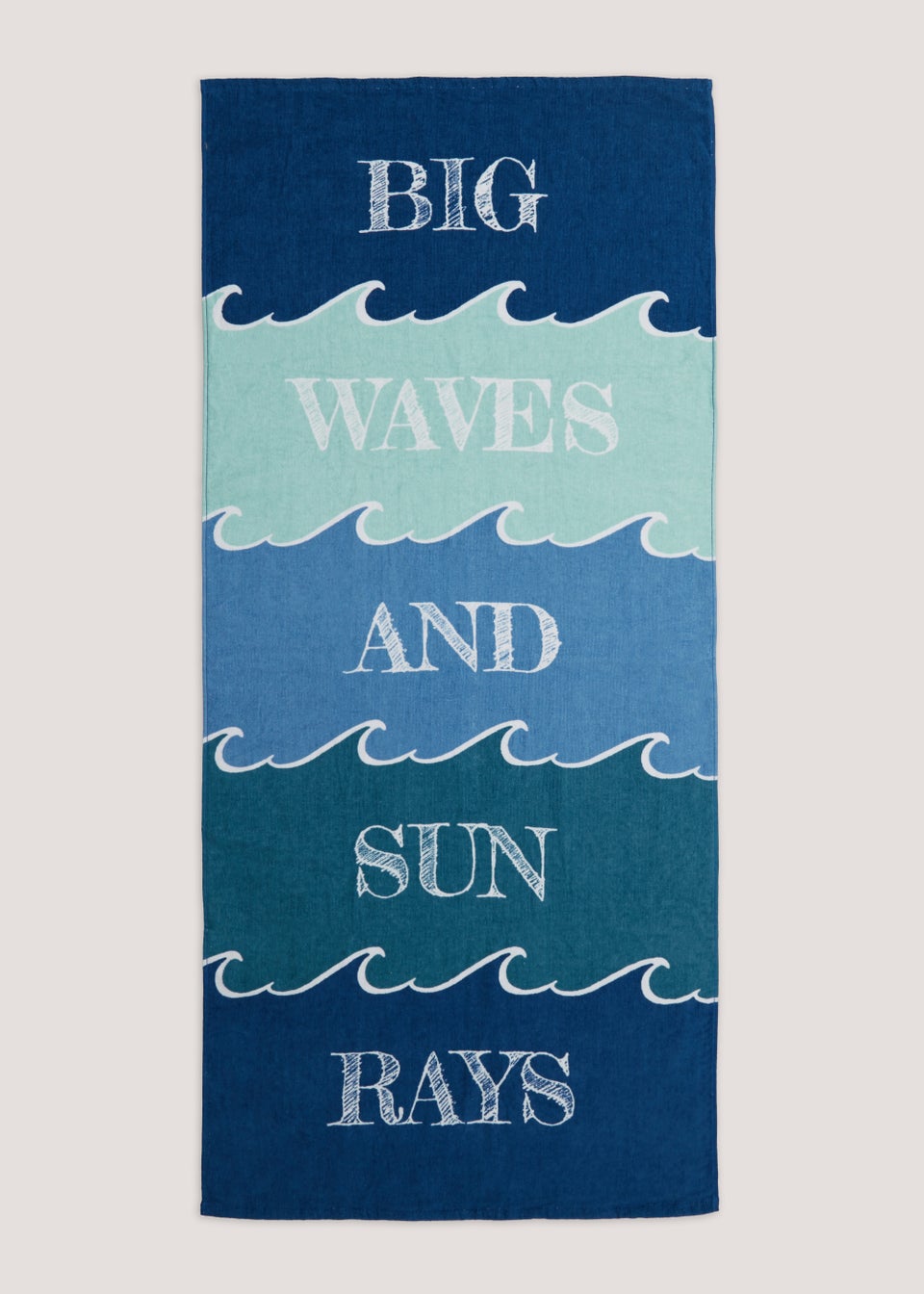 Big Waves Print Beach Towel 150cm x 70cm Matalan