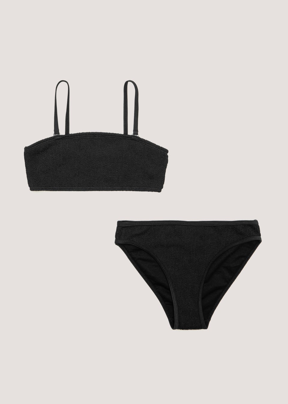 Girls Candy Couture Black Bandeau Bikini Set 9 16yrs