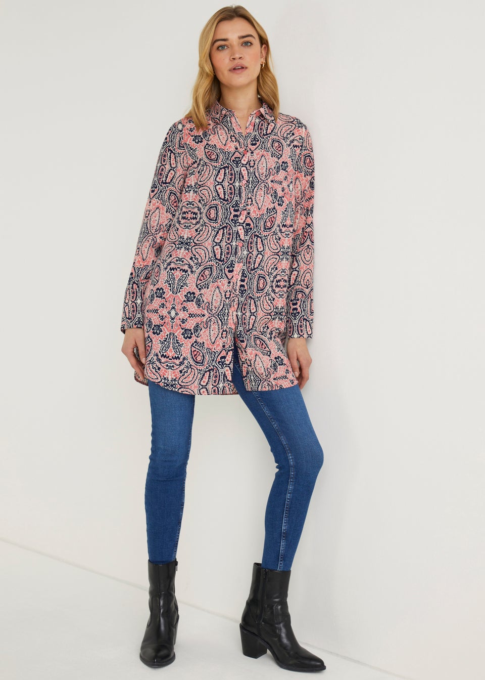 Navy & Pink Aztec Shirt