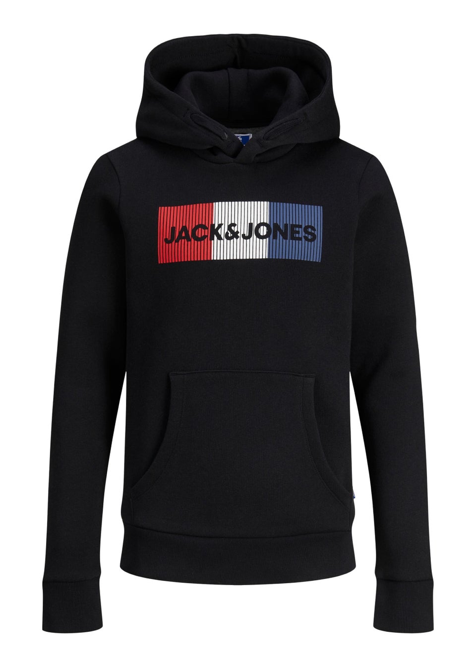 Jack & Jones Junior Black Play Print Logo Hoodie (8-16yrs)