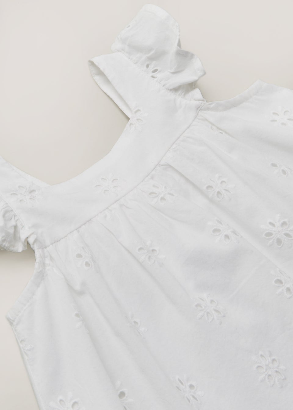 Girls White Schiffli Dress 9mths 6yrs Matalan