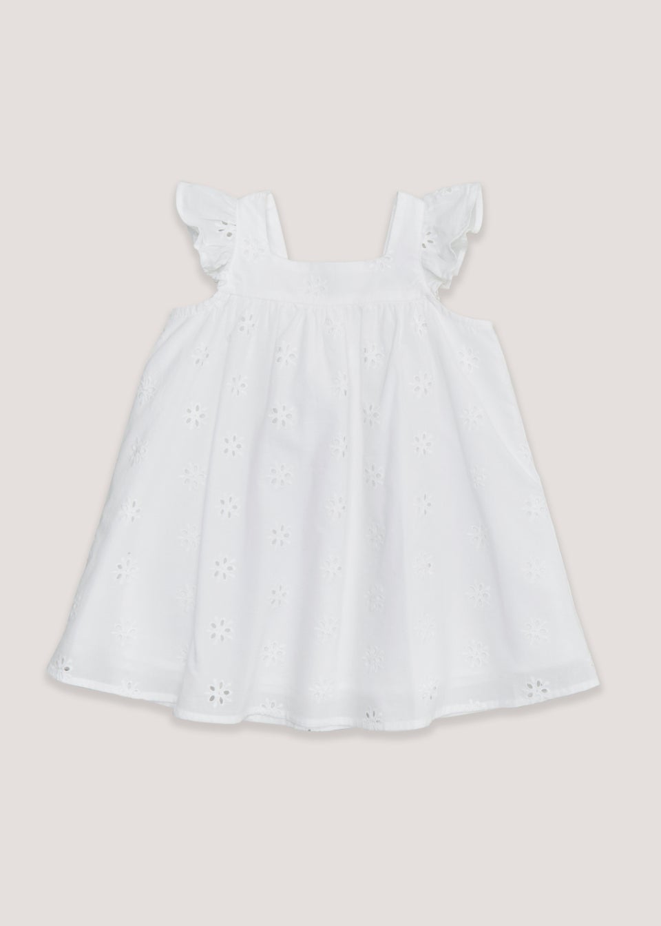 Girls White Schiffli Dress 9mths 6yrs