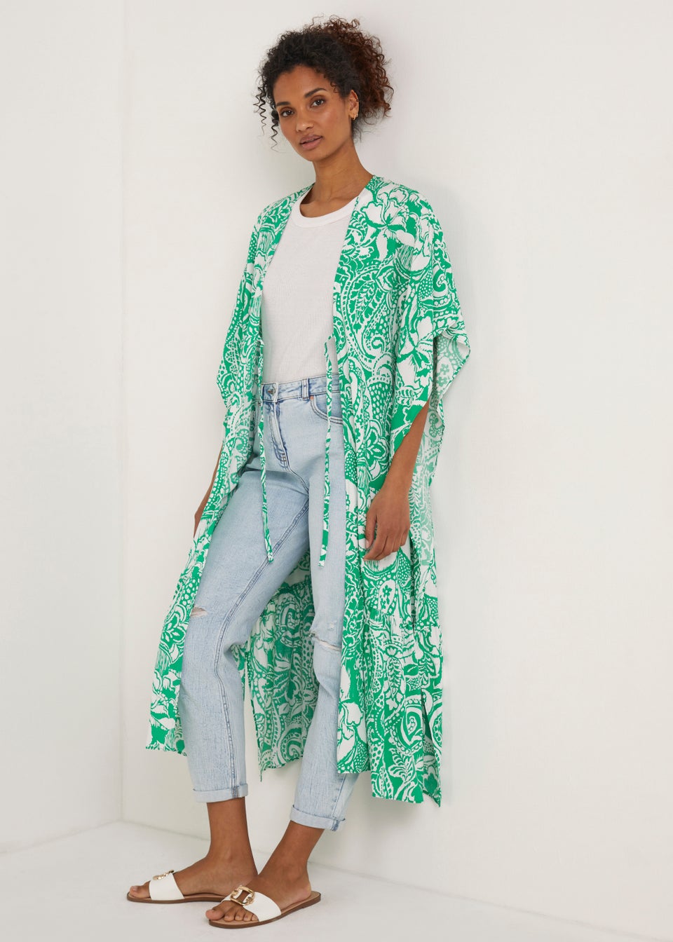Green Maxi Kimono