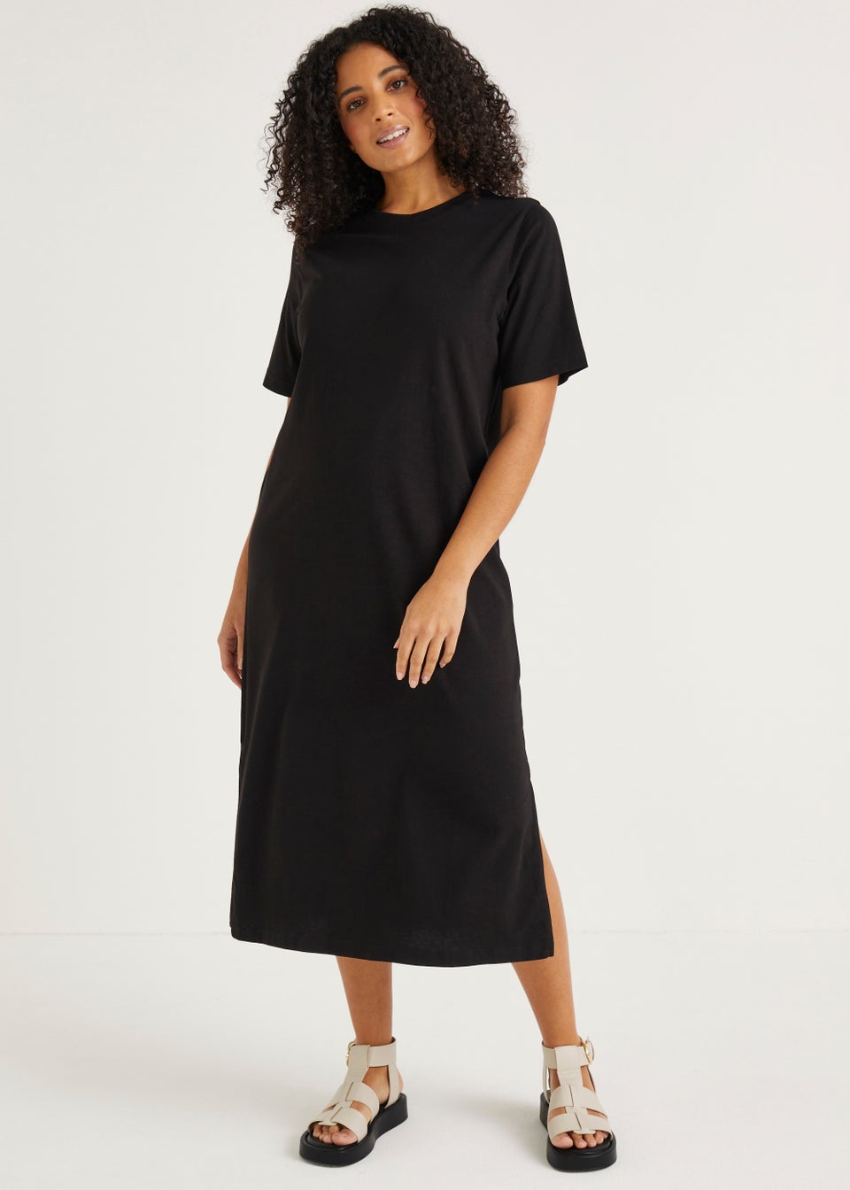 Black Jersey T-Shirt Dress - Matalan