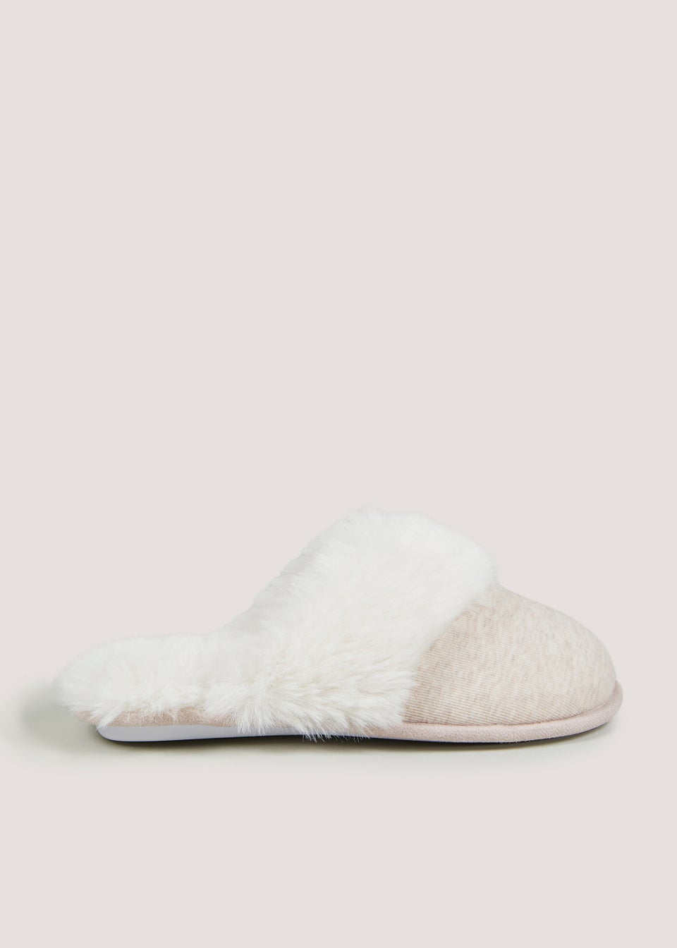 Oatmeal Faux Fur Mule Slippers
