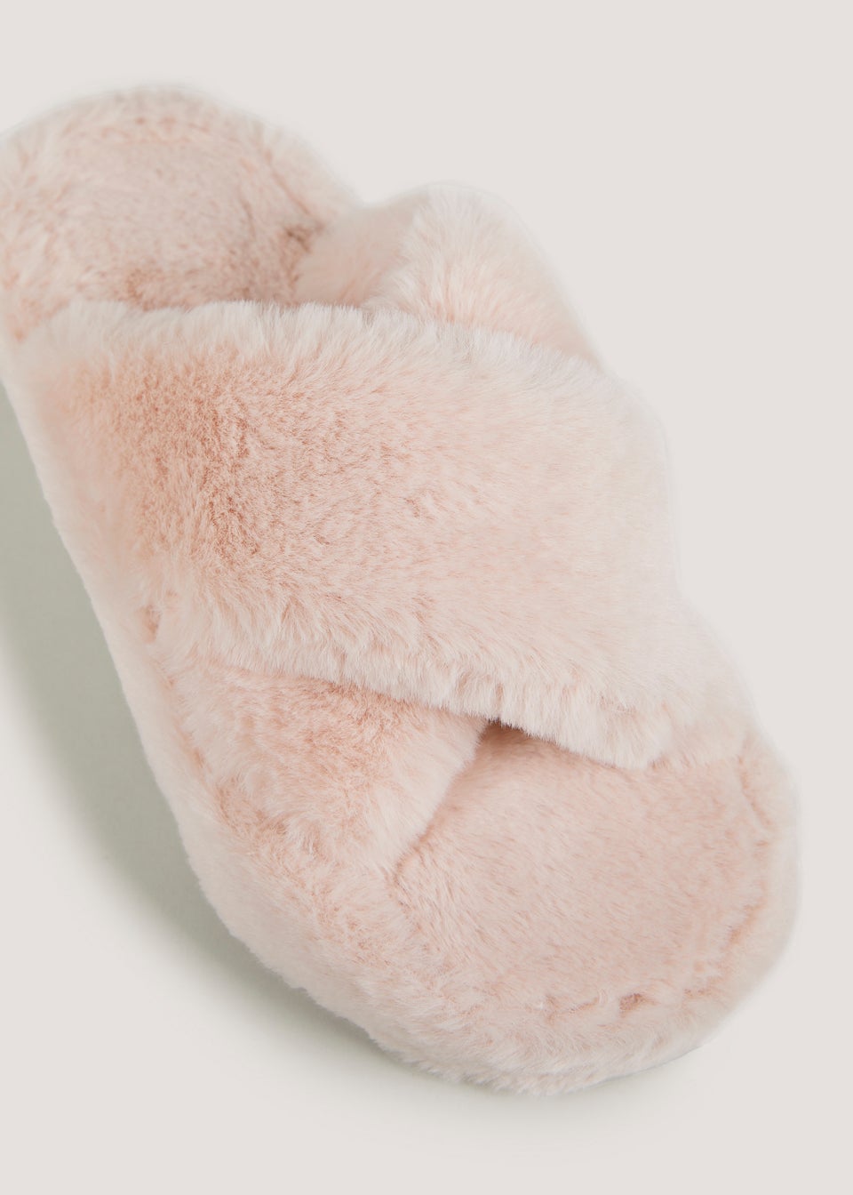 Pink Platform Cross Strap Slippers
