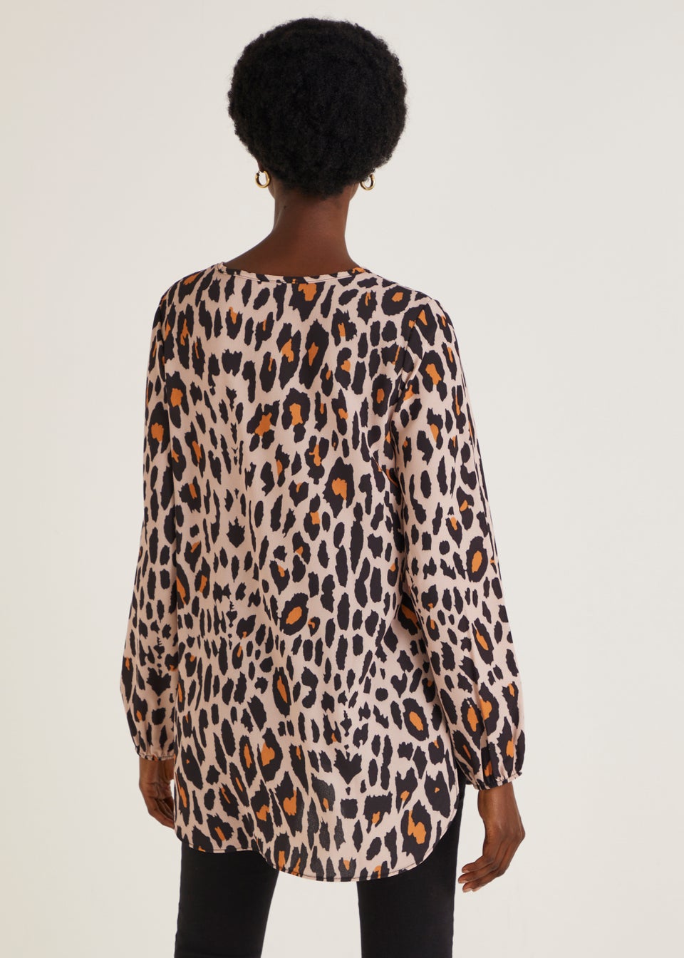 Animal Print Long Sleeve Bubble Box Top