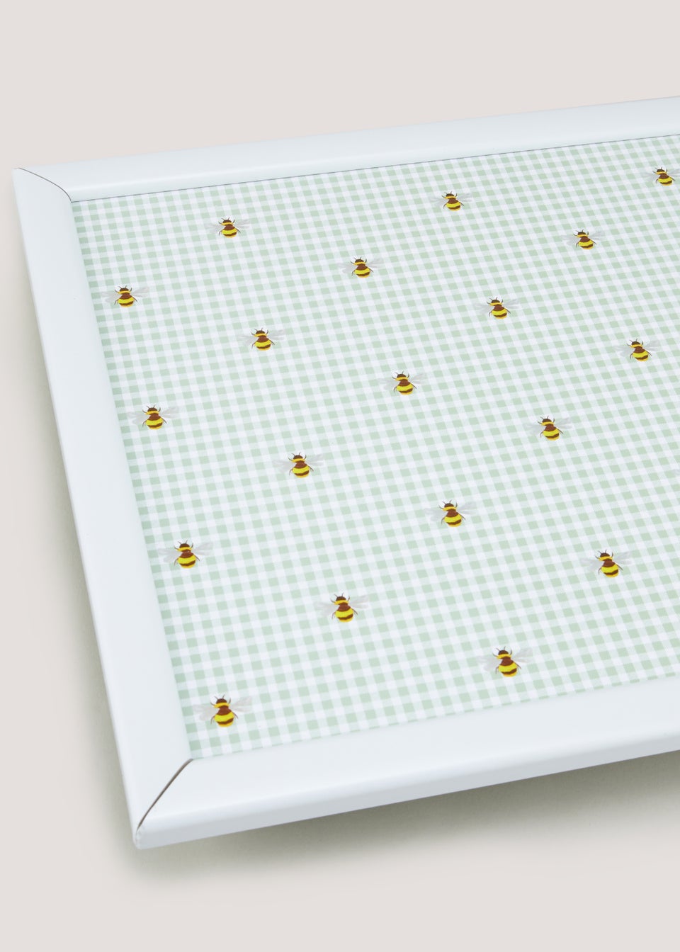 Green Bee Gingham Print Lap Tray
