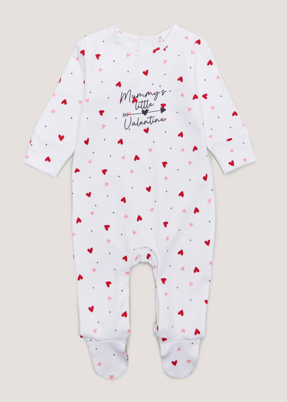 Baby Mummy's Little Valentine Sleepsuit (Tiny Baby-18mths)