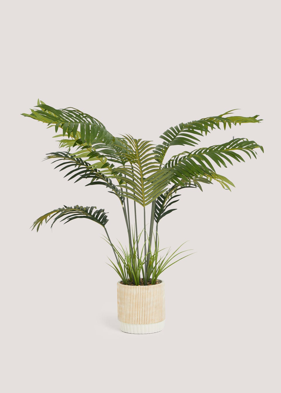 Palm Tree in Cement Pot (120cm x 23cm) Matalan