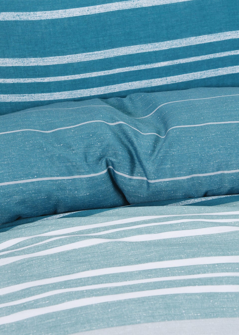Sleepdown Teal Textured Stripe Duvet Cover