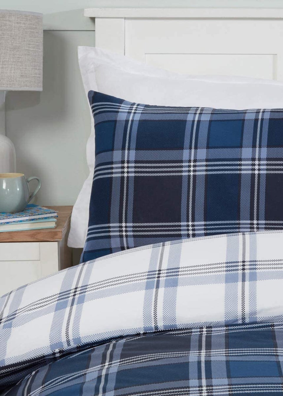 Sleepdown Navy Check Duvet Cover Matalan