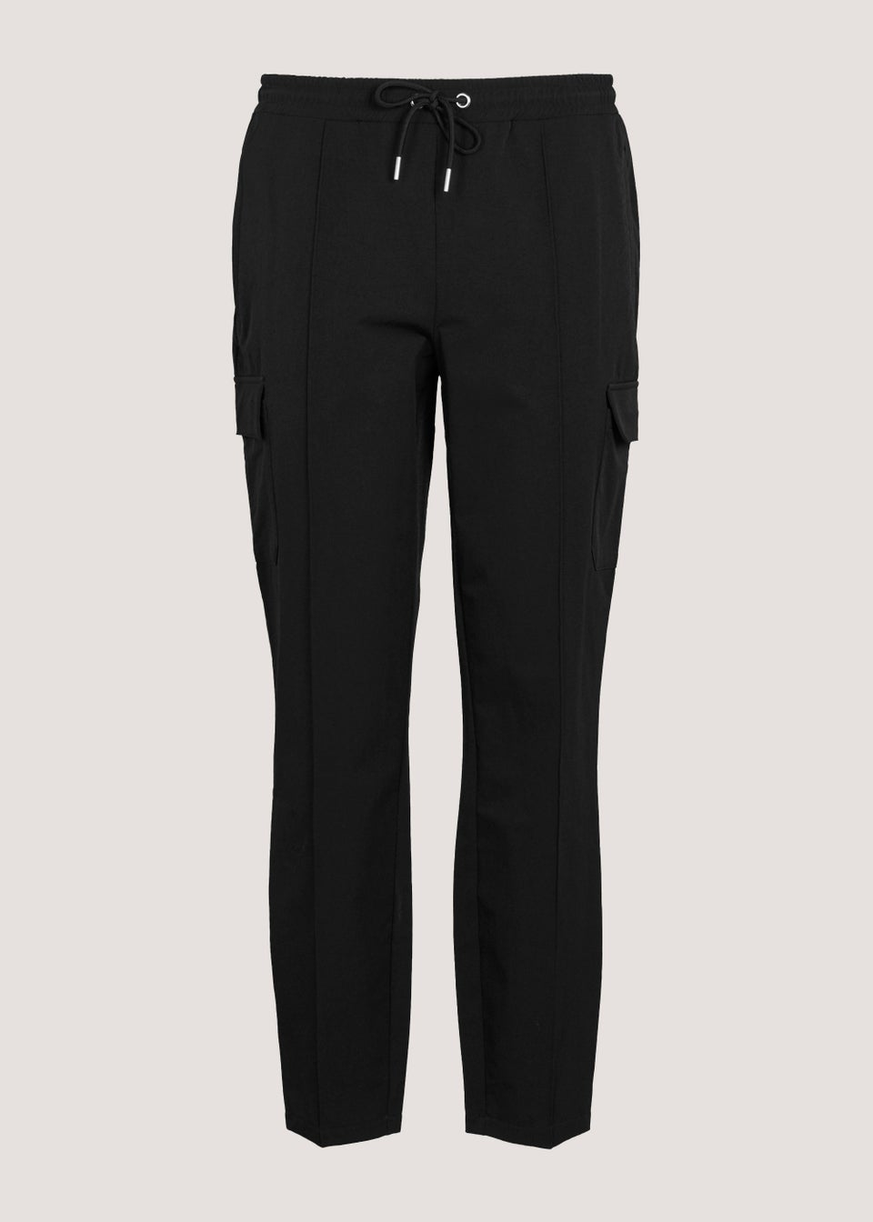 T&W Black Woven Cargo Joggers