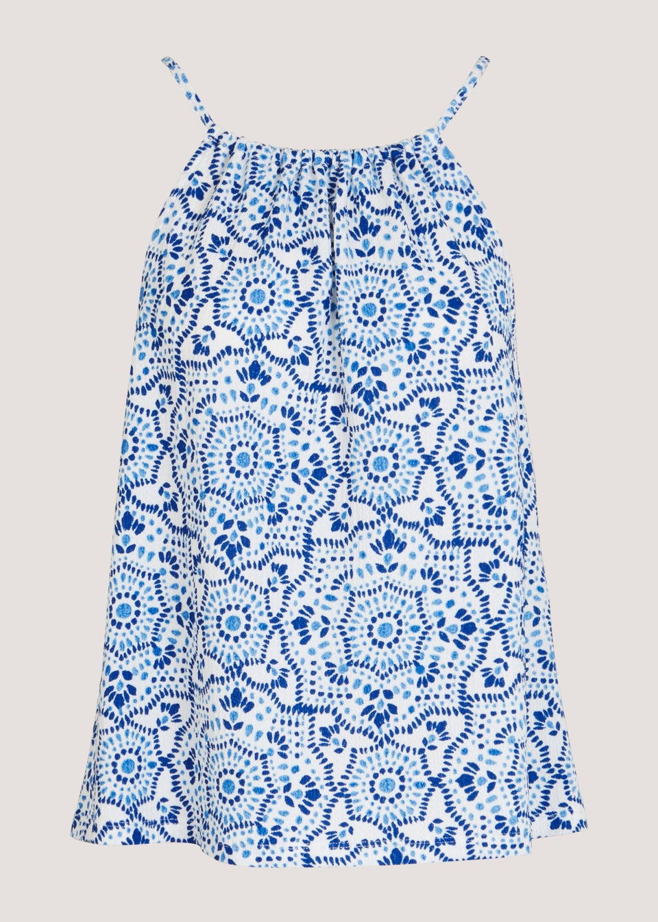 Blue Tile Print Cami CoOrd Top Matalan