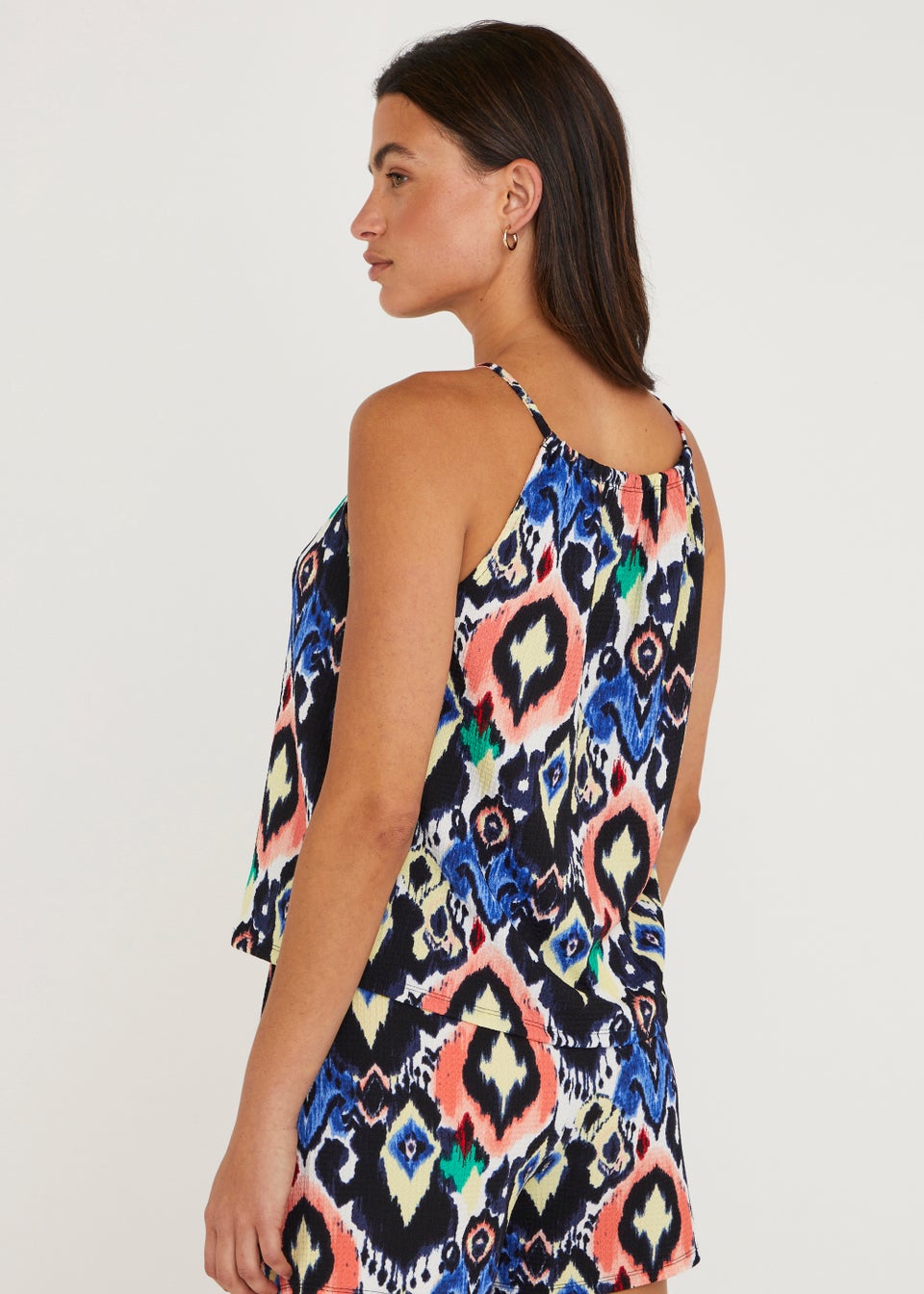 Multicoloured Ikat Print Cami  Co-Ord Top