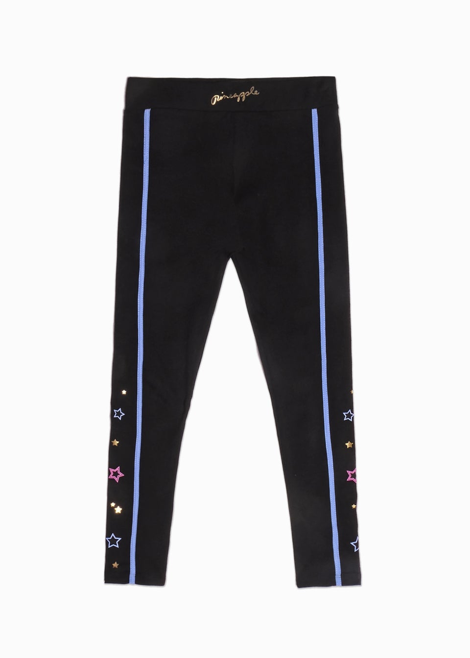 Girls Pineapple Black Star Piped Leggings (5-13yrs)