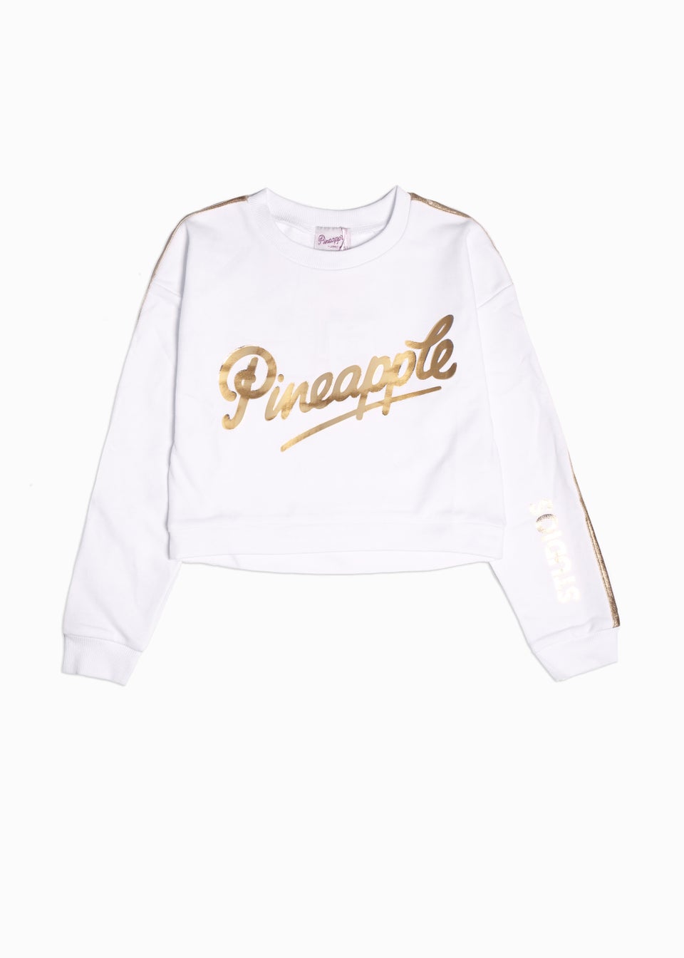 Girls Pineapple White Logo Cropped Sweatshirt (5-13yrs)