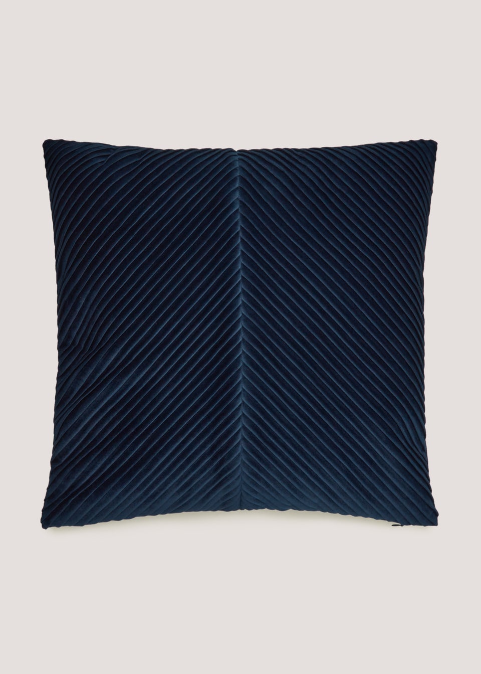 Navy Pleated Velvet Cushion (50cm x 50cm)