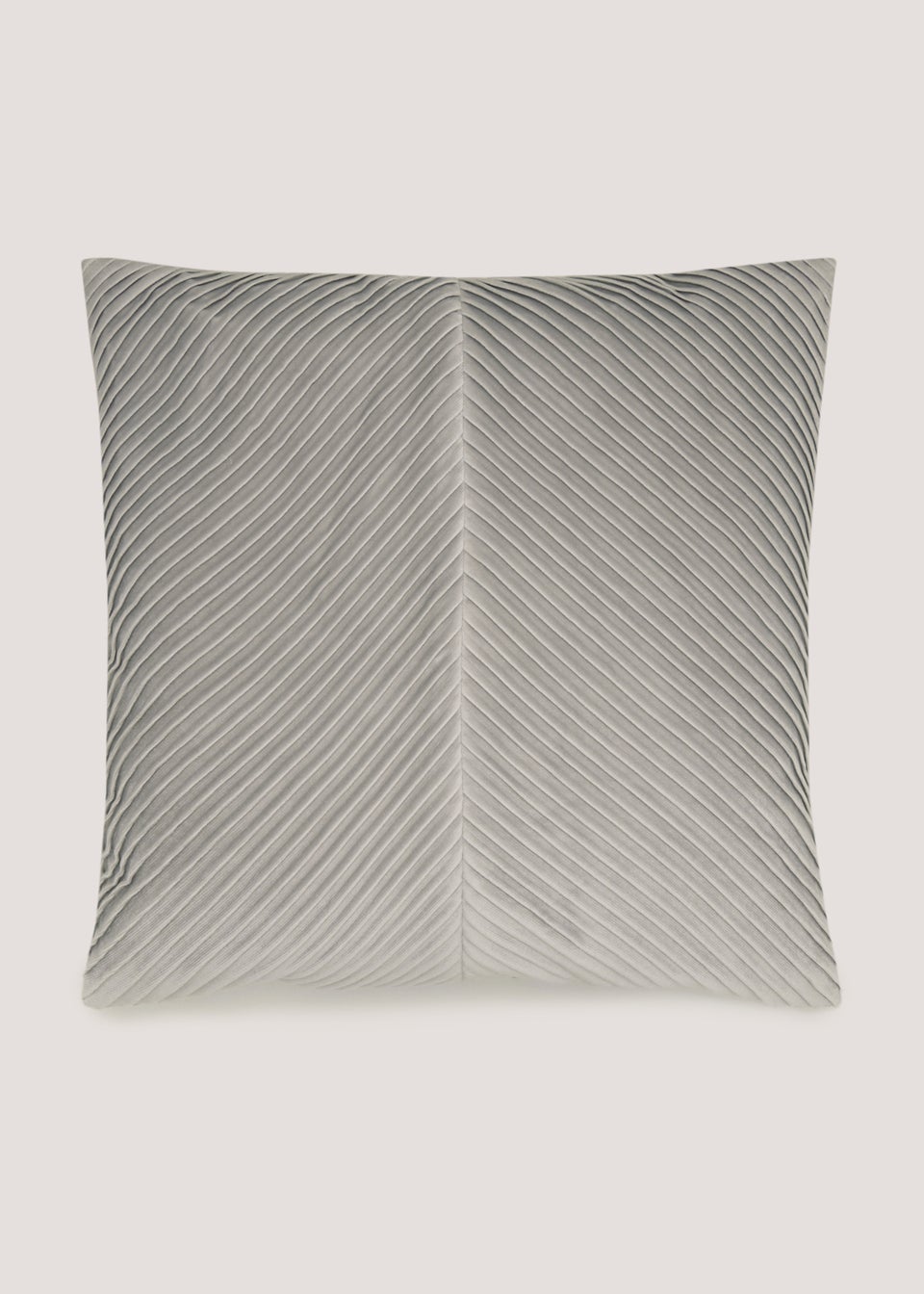 Light Grey Pleated Velvet Cushion (50cm x 50cm)