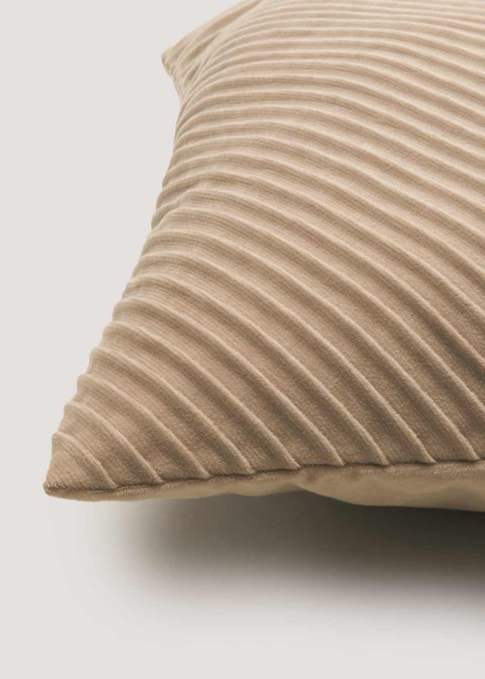 Natural Pleated Velvet Cushion 50cm x 50cm
