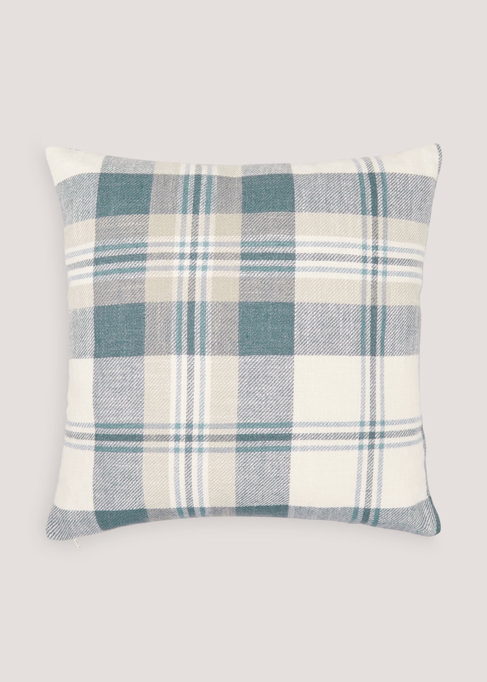 Blue Woven Check Cushion (43cm x 43cm)