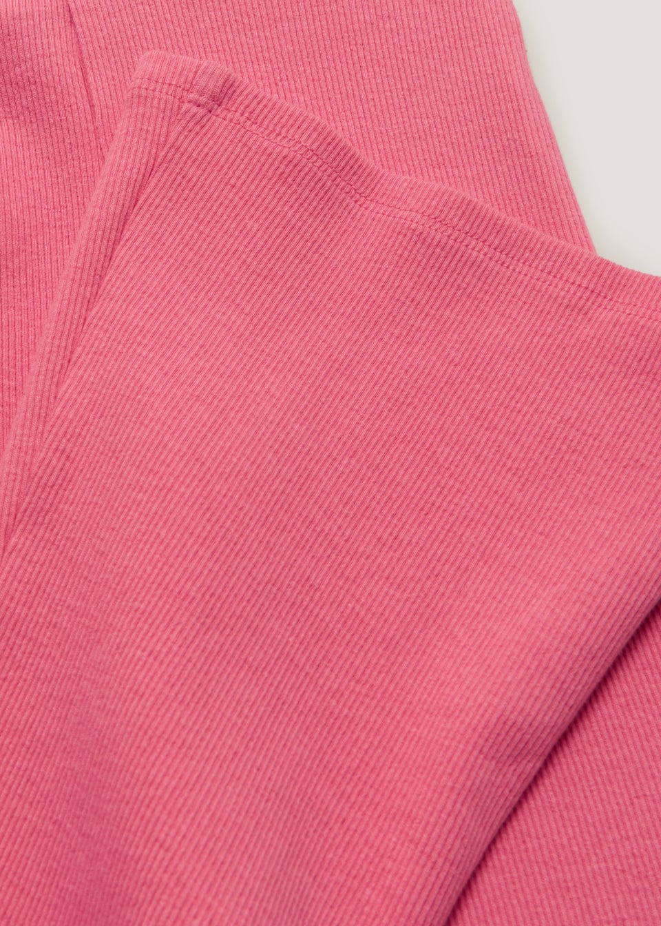 Girls Pink Ribbed Flared Leggings (4-13yrs)