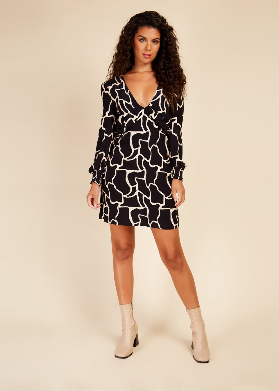 Little Mistress Animal Print Mini Dress