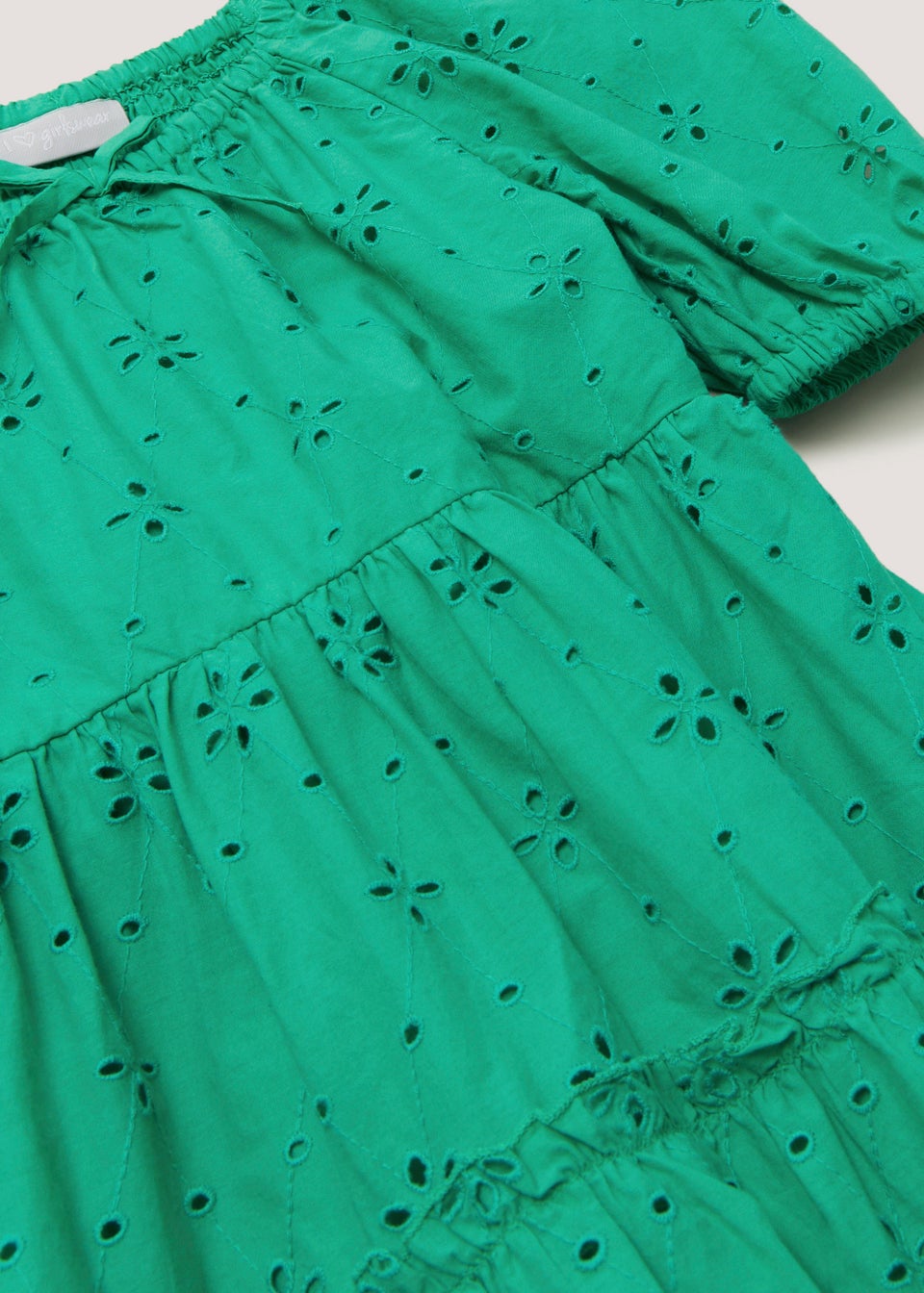 Girls Mini Me Green Schiffley Dress (4-13yrs)
