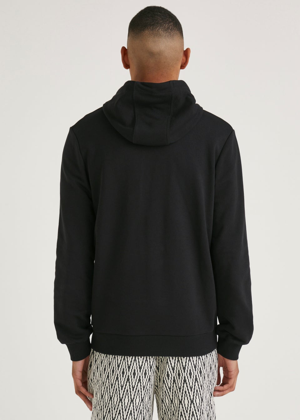 T&W Black Zigzag Tonal Pull-On Hoodie