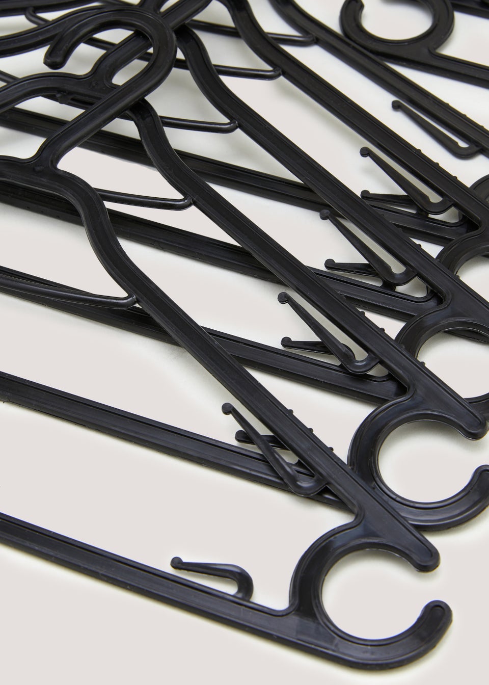 10 Pack Black Plastic Hangers (37cm x 21cm)