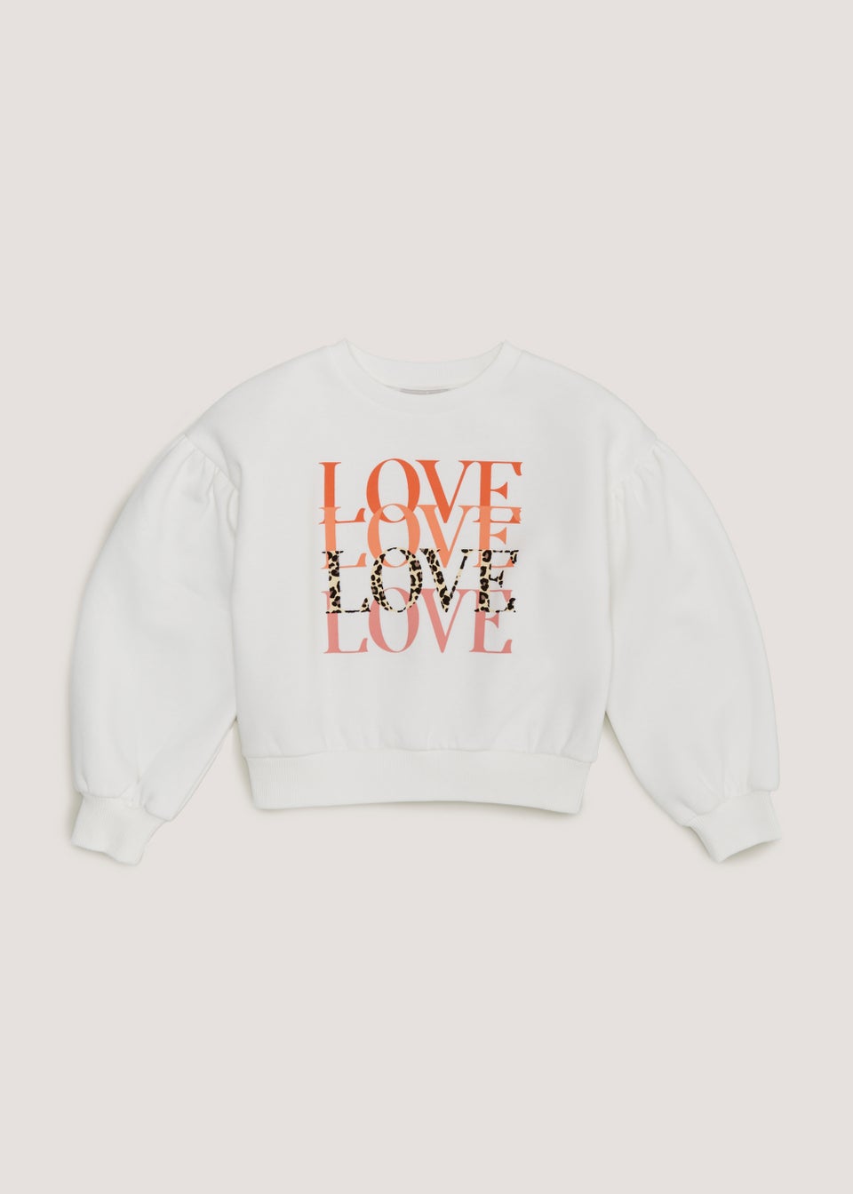 Girls Cream Love Sweatshirt 4 13yrs Matalan