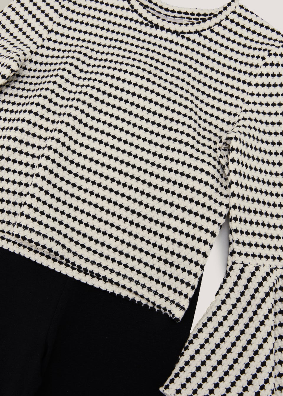 Girls Monochrome Top & Flared Trousers Set (4-13yrs)