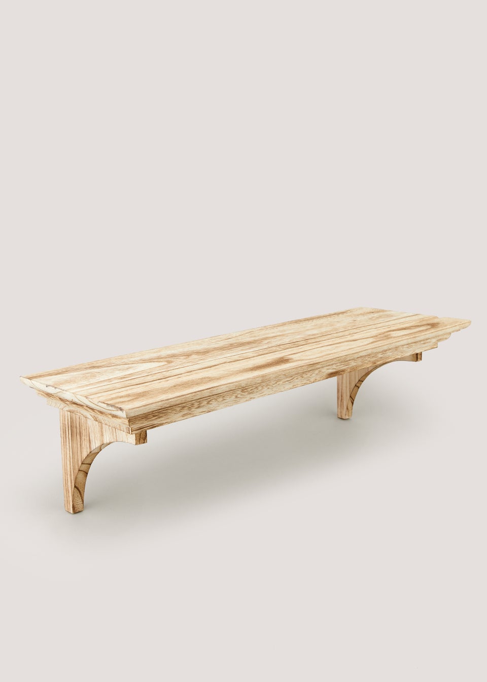 Natural Single Wooden Shelf (61cm x 20cm x 17cm)