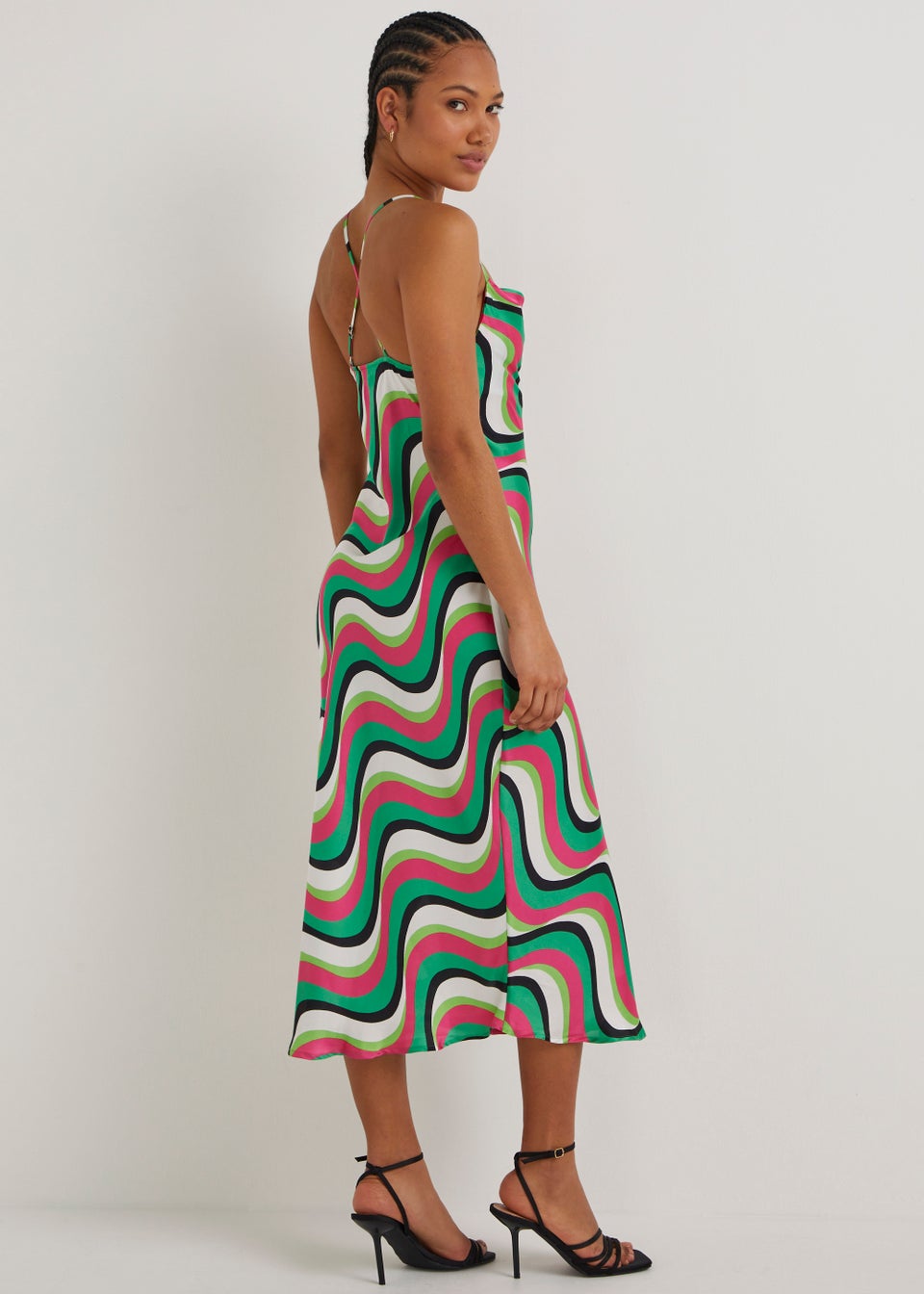 Be Beau Green Swirl Cami Dress