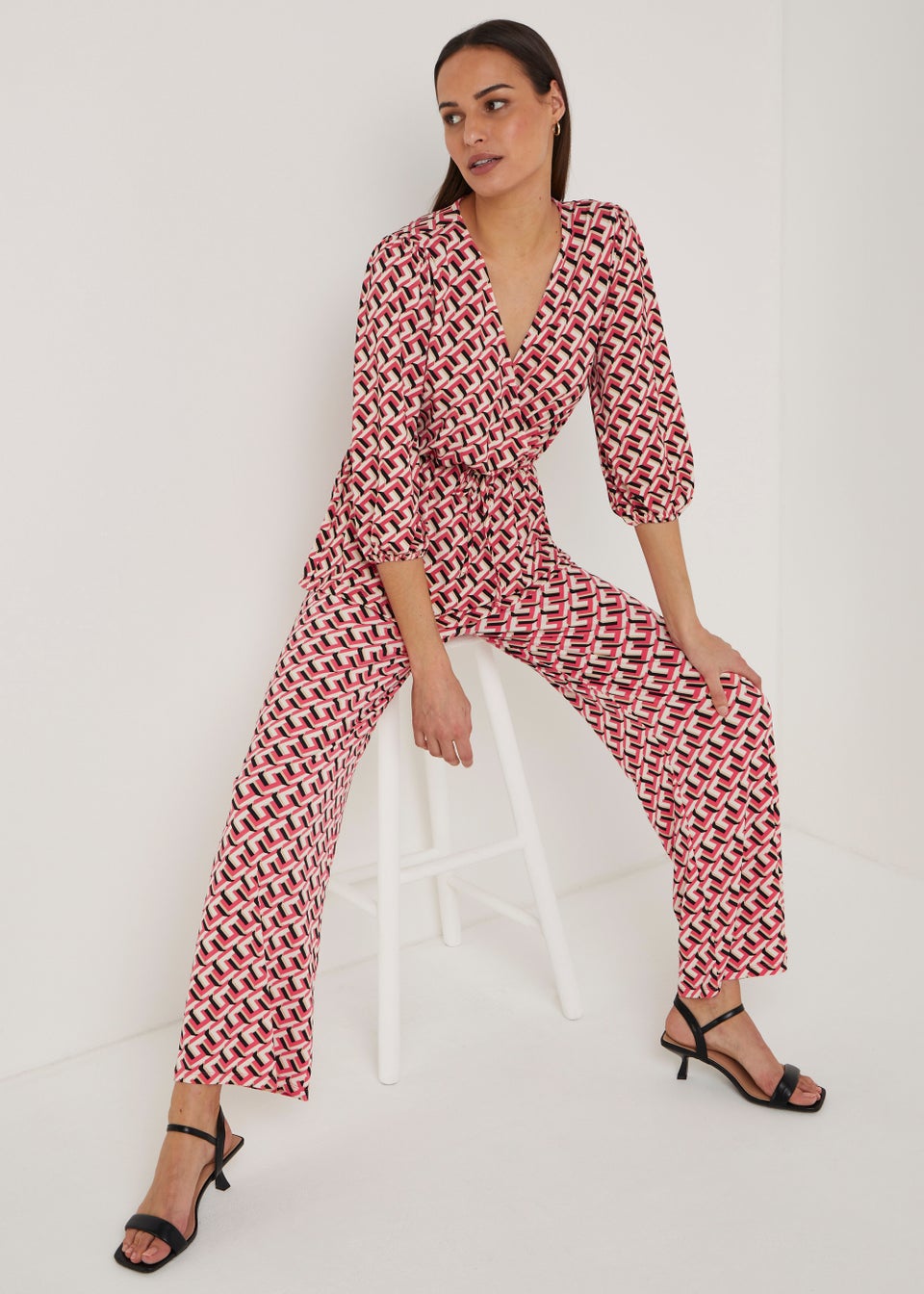 Et Vous Multicoloured Geo Print Jersey Co-Ord Trousers