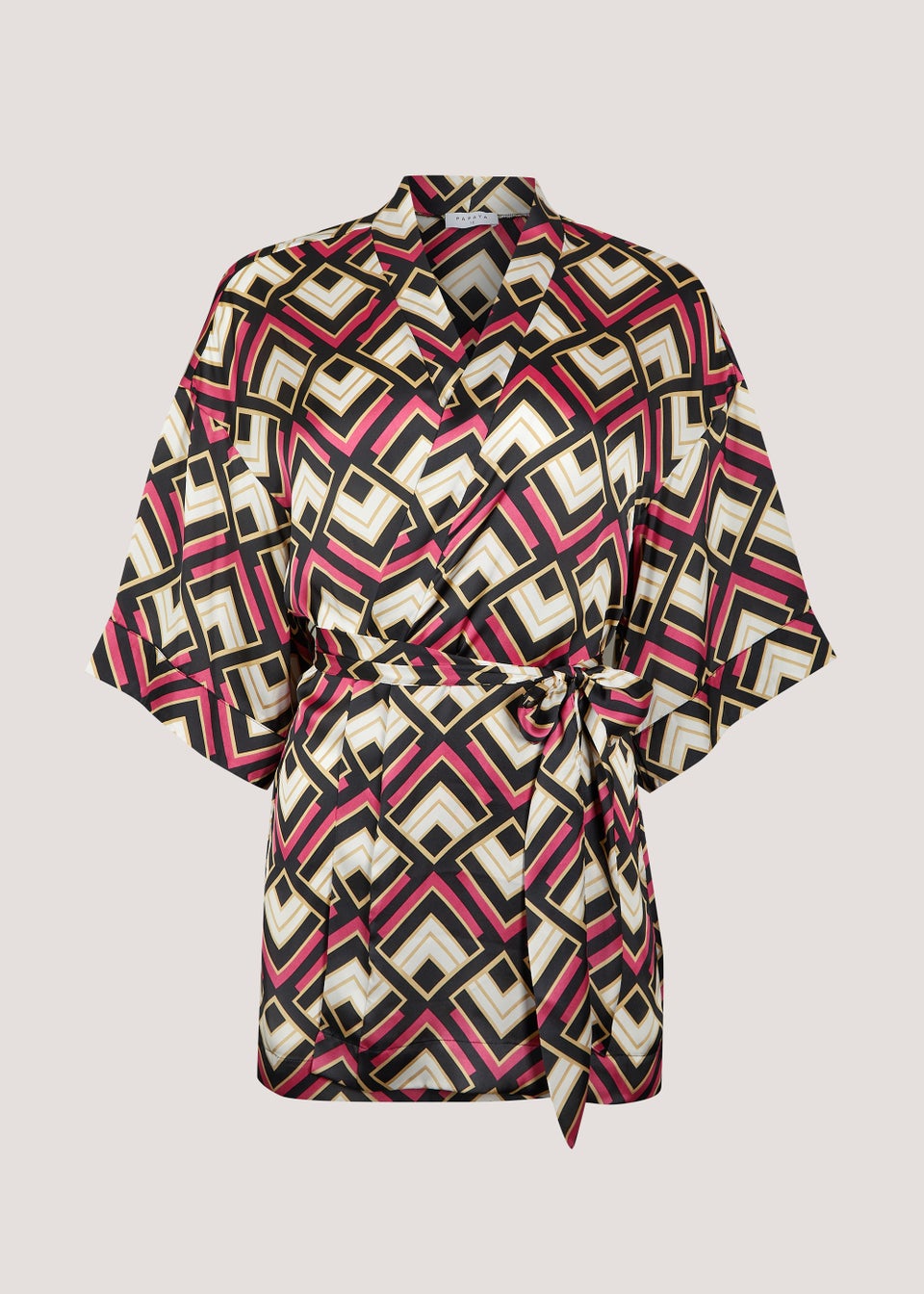 Et Vous Multicoloured Print Satin Kimono