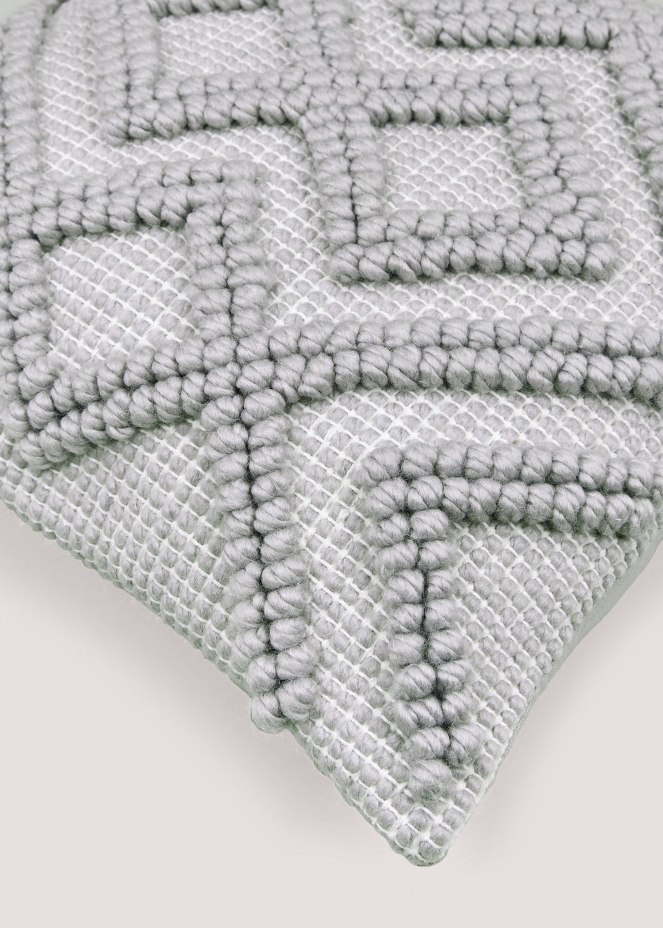 Grey Geometric Bobble Cushion (43cm x 43cm)