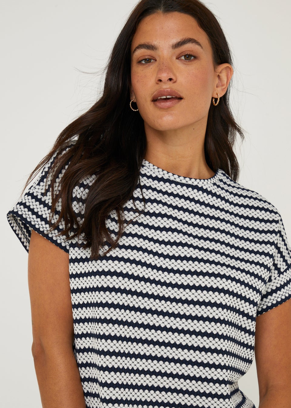 Black & White Stripe Jacquard Top Matalan