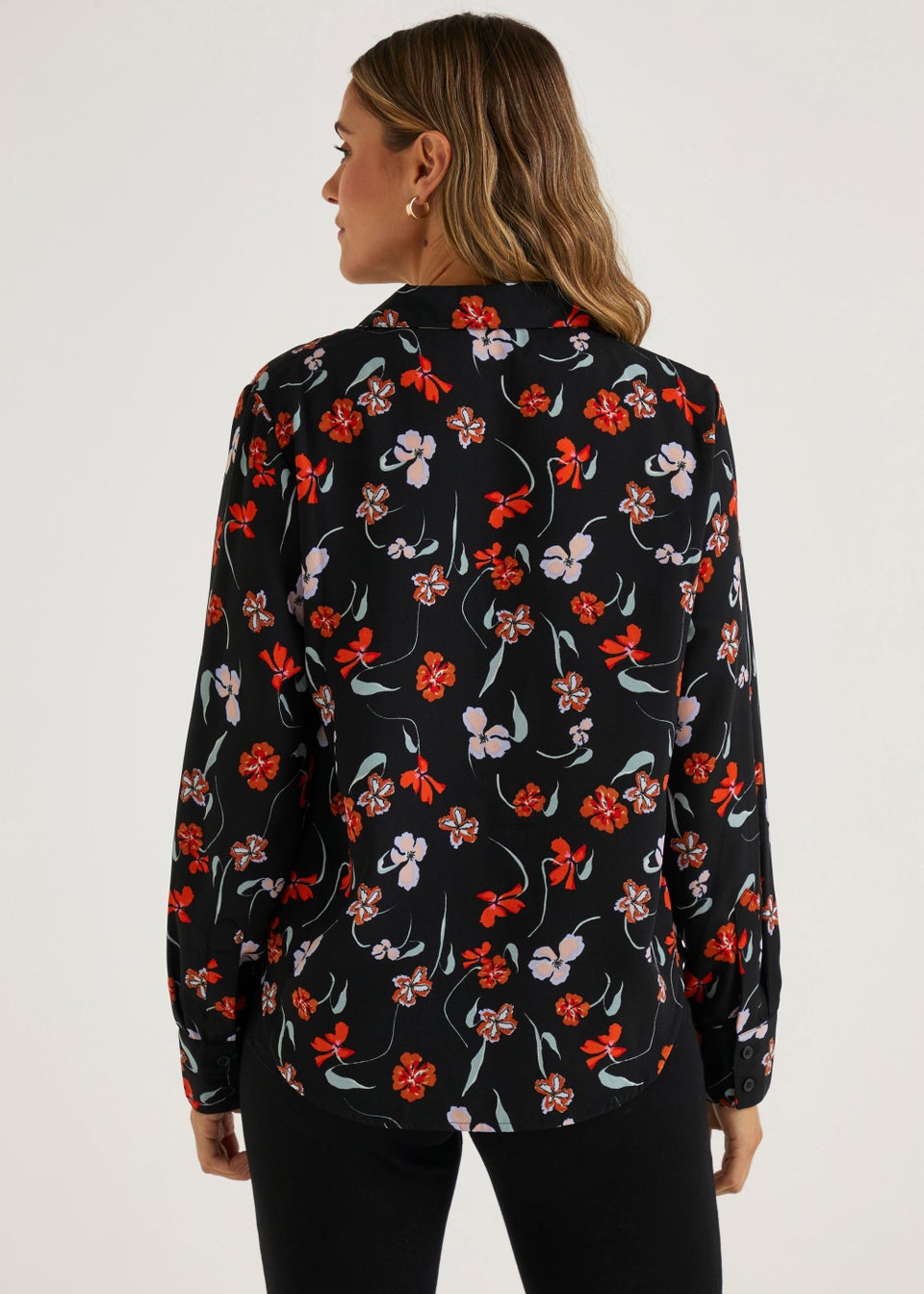 JDY Edith Black Floral Shirt