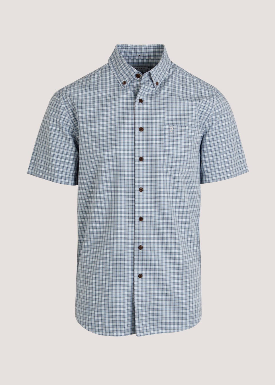 Farah Krieger Blue Short Sleeve Check Shirt
