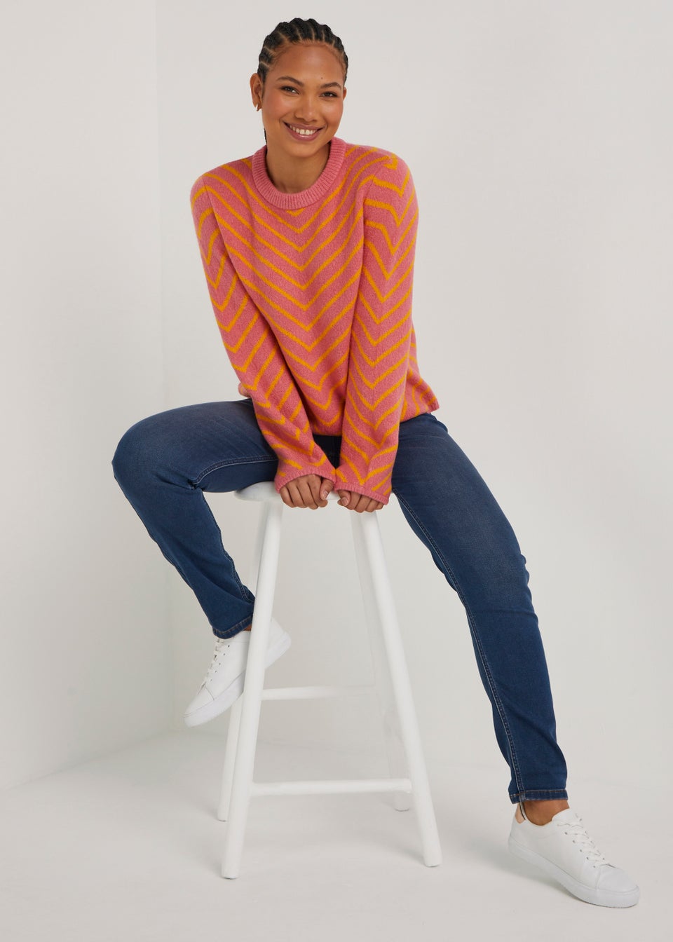 JDY Mossy Jacquard Pink Jumper Matalan