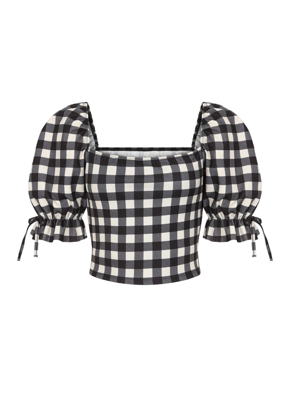 Girls on Film by Dani Dyer Black Gingham Co-Ord Top - Matalan