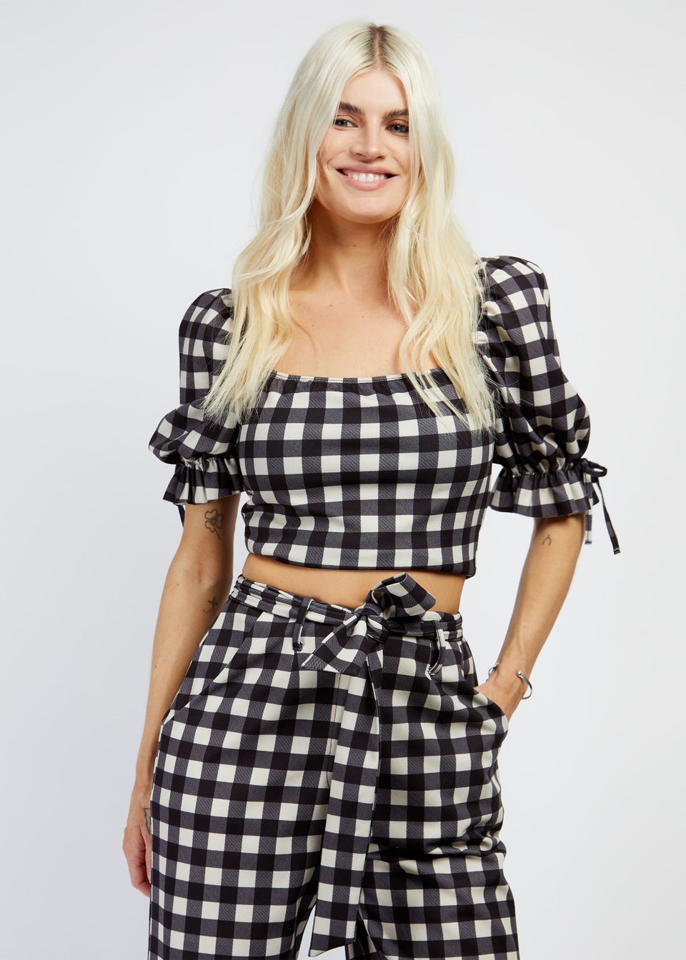 Girls on Film by Dani Dyer Black Gingham Co-Ord Top