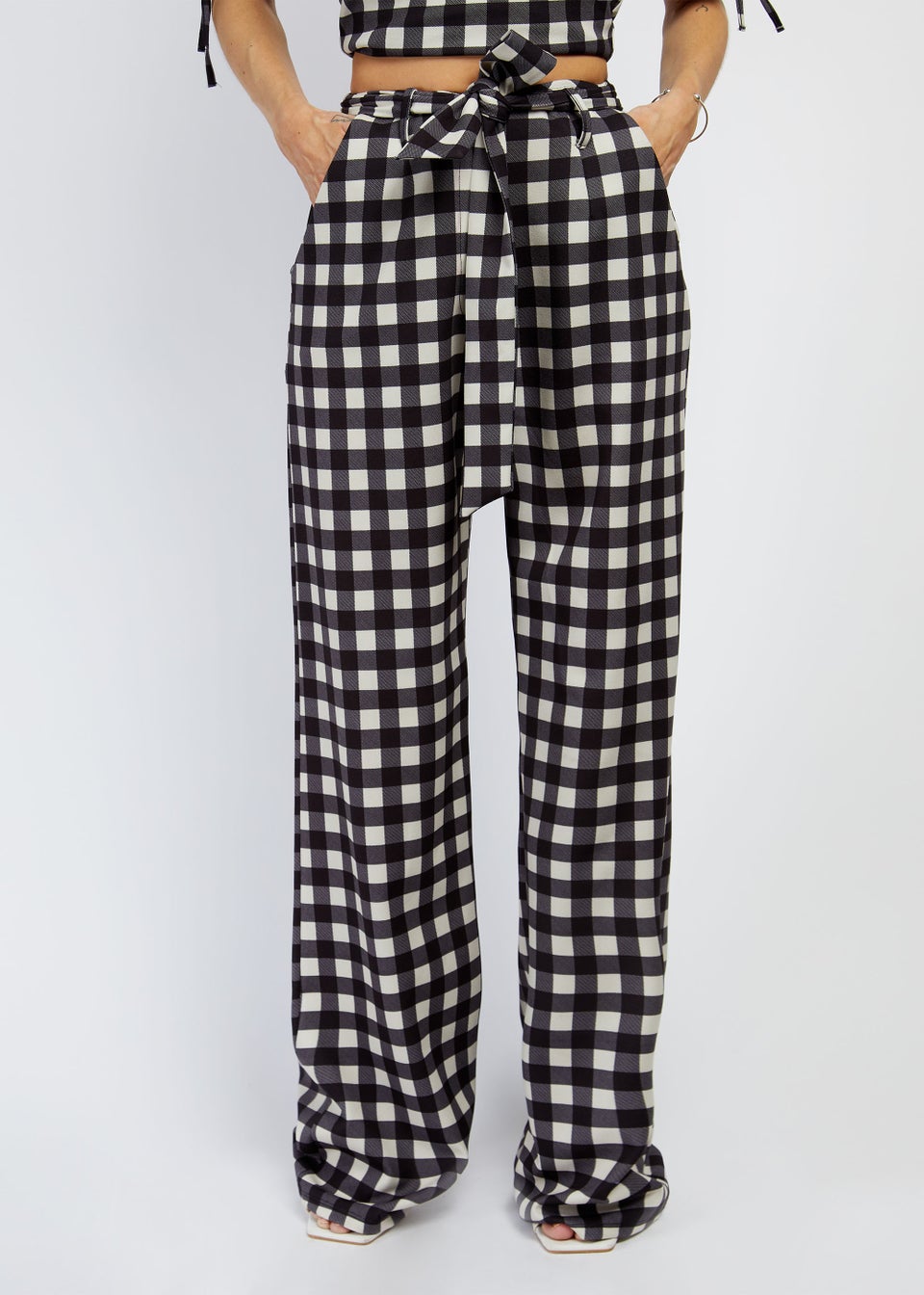 Girls on Film by Dani Dyer Black Gingham Co-Ord Trousers