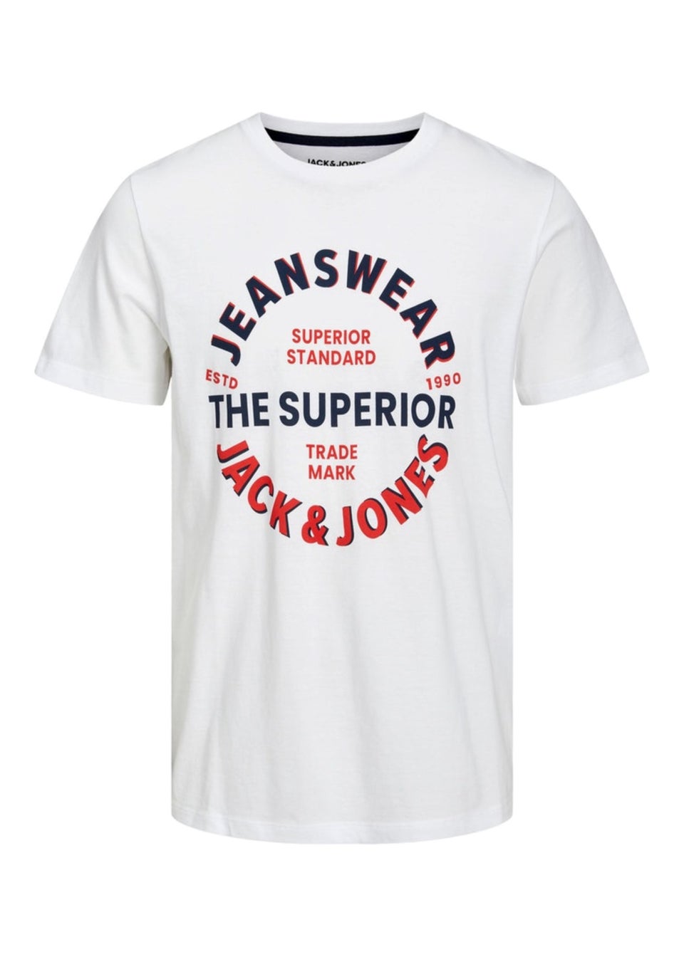 Jack & Jones Junior White Slogan T-Shirt (6-16yrs)