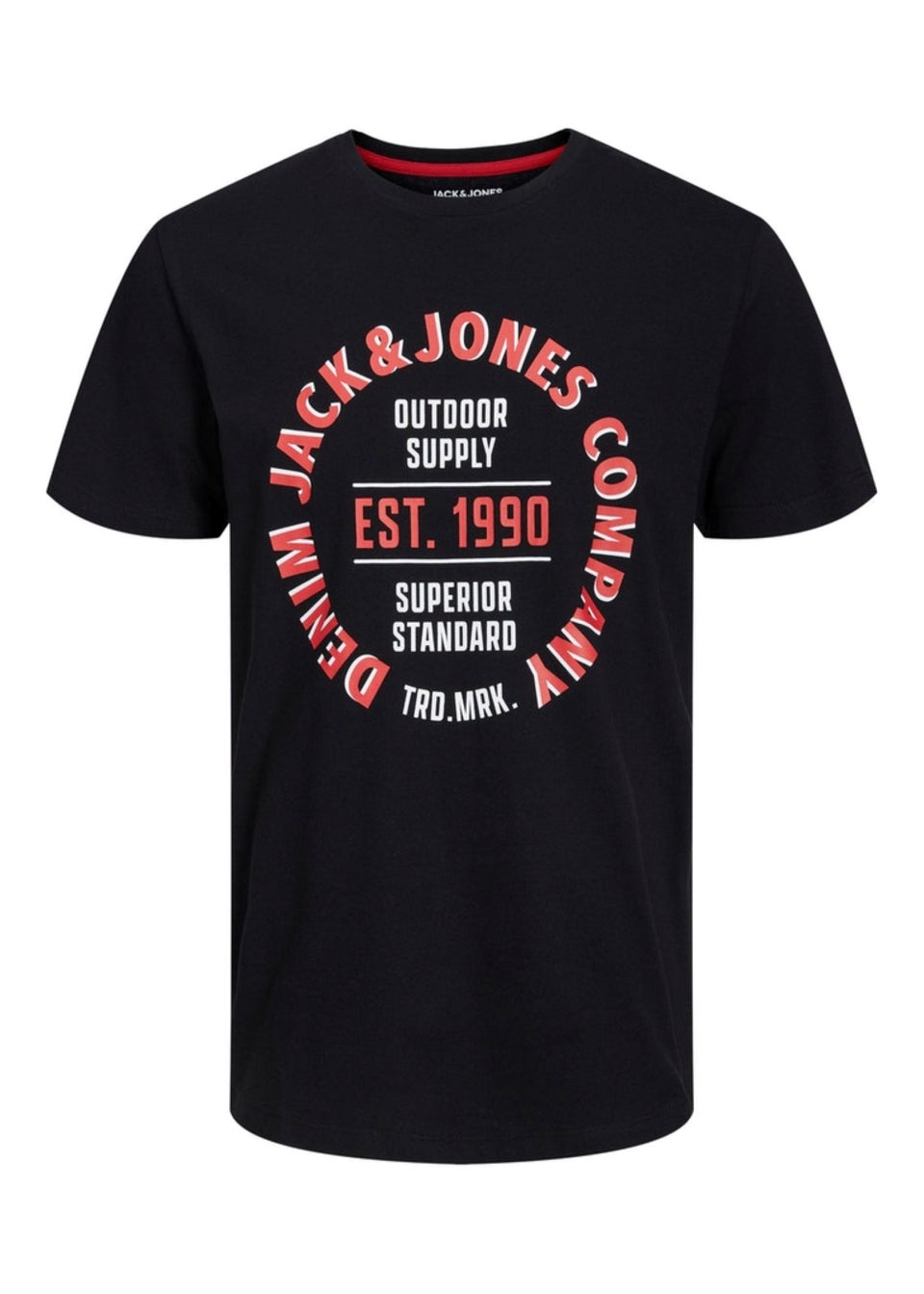 Jack & Jones Junior Black Logo T-Shirt (6-16yrs)